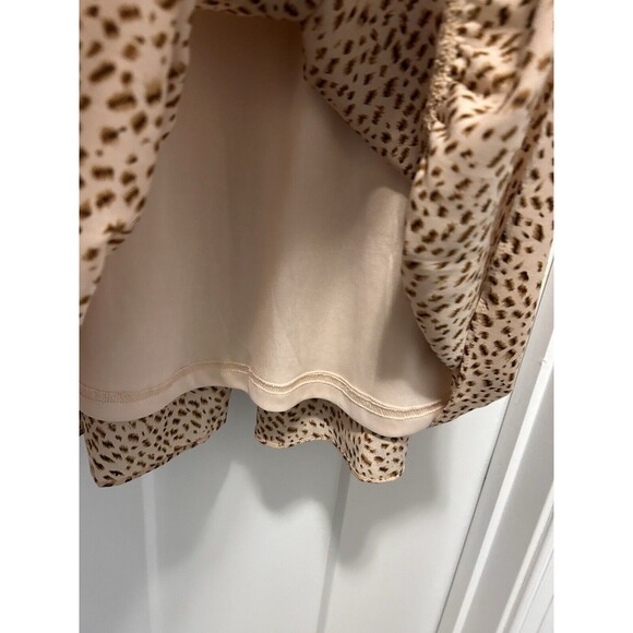 Pink Lily Women's Short Sleeve Dress Size medium Cheetah Leopard Print Ruffles - Picture 5 of 7